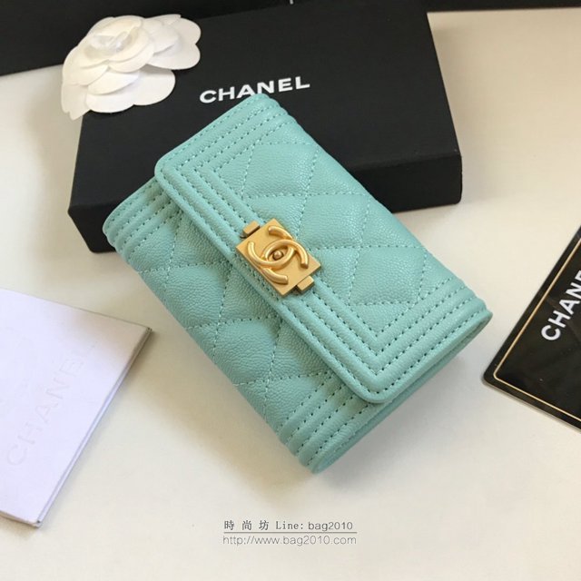Chanel女包 80603 香奈兒新款leboy小卡包 菱格紋Chanel翻蓋短錢包  djc2985